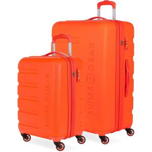 imageSwissGear 7366 Signature Hardside Expandable Luggage with Spinner Wheels TSA Lock CupHolder Chocolate 2Piece Set 1927Orange