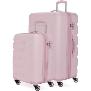 imageSwissGear 7366 Signature Hardside Expandable Luggage with Spinner Wheels TSA Lock CupHolder Chocolate 2Piece Set 1927Pink