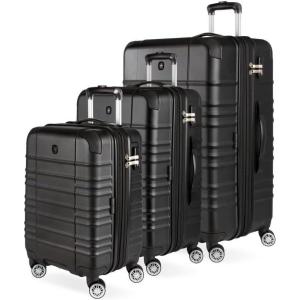 imageSwissGear Sonic Pro Lightweight Hardside Expandable Luggage Set with Spinner Wheels and TSA Lock Black 3Piece Set 202428